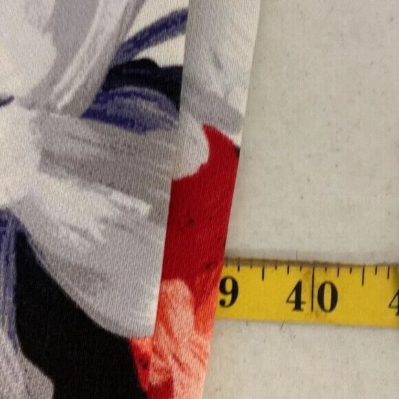 Luxe Carmen Marc Valvo Dress Red,White & Blue Floral Sleeveless Sheath Size 10 - Picture 7 of 8